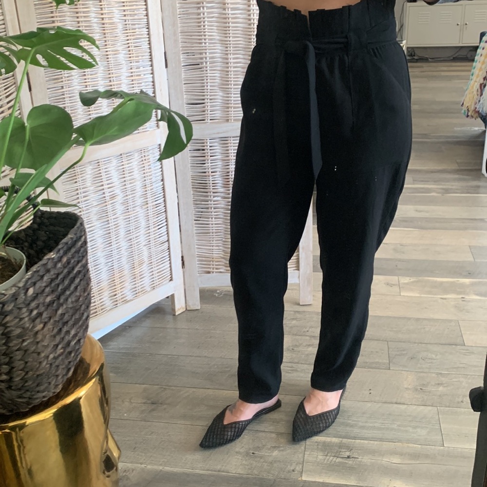 Poly crepe paper bag waist pants